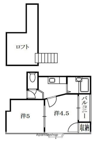 プチシャトー宮之阪(2K/2階)の間取り写真