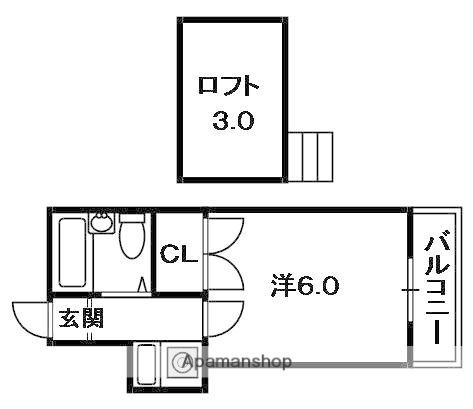 ハイツマルシェ1(1K/1階)の間取り写真