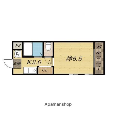 ソレイユ川﨑(1K/3階)の間取り写真