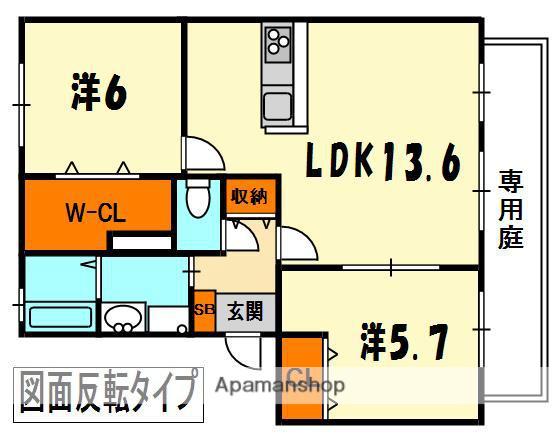 シャーメゾン高瀬07(2LDK/1階)の間取り写真