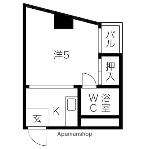 ビッグバーンズマンション栄町(ワンルーム/5階)の間取り写真