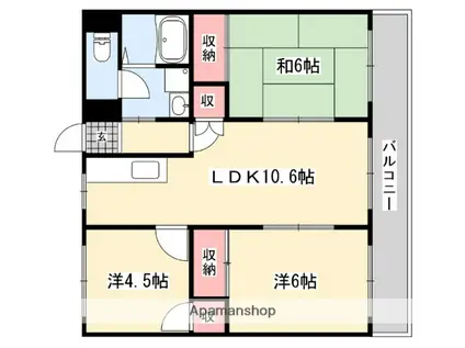 マンション備前C棟(3LDK/2階)の間取り写真