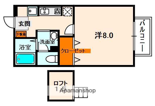 コンフォートビレッジ A棟(1K/2階)の間取り写真