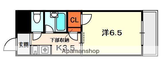 ミルディミル楠葉(1K/5階)の間取り写真