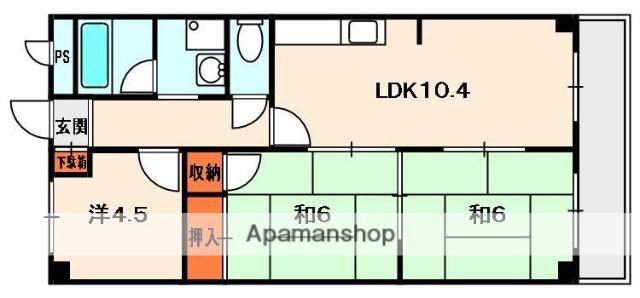 コーポ牧野(3LDK/2階)の間取り写真