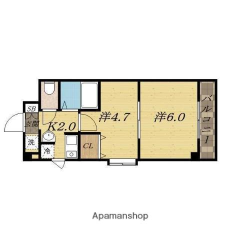 MPLAZA津田駅前十番館(2K/6階)の間取り写真