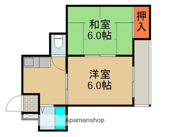 秀和第2ハイツ(2DK/3階)の間取り写真