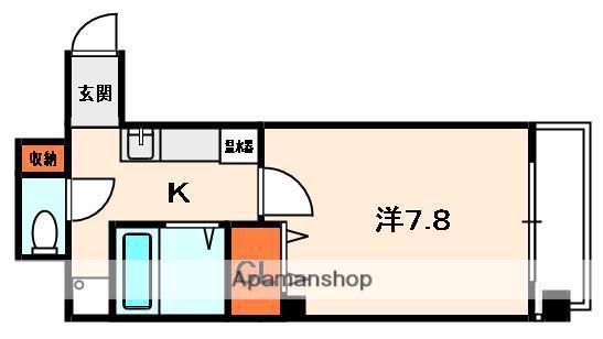 ベルフラワー御殿山(1K/2階)の間取り写真