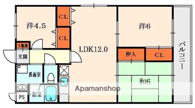 ハイブリット交北Ⅰ(3LDK/2階)の間取り写真