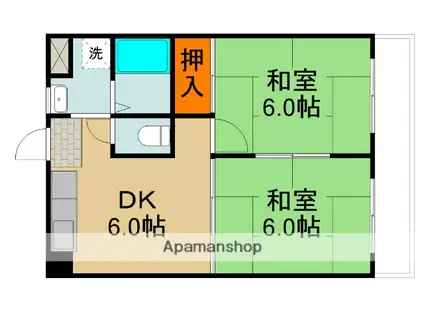 MIWA第3ビル(2DK/4階)の間取り写真