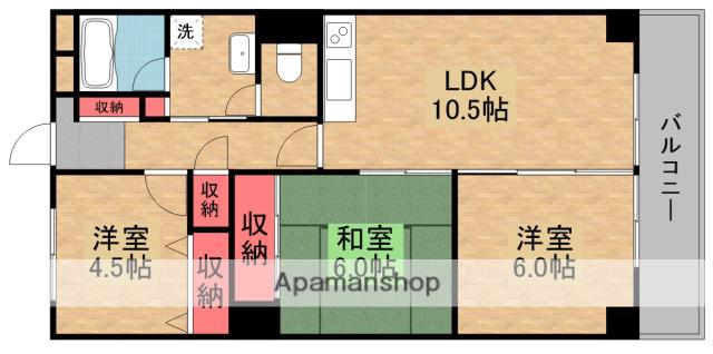 メゾン枚方リバーサイド(3LDK/3階)の間取り写真