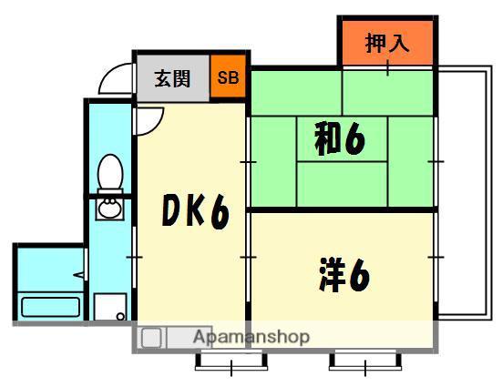 コーポ守口(2DK/2階)の間取り写真