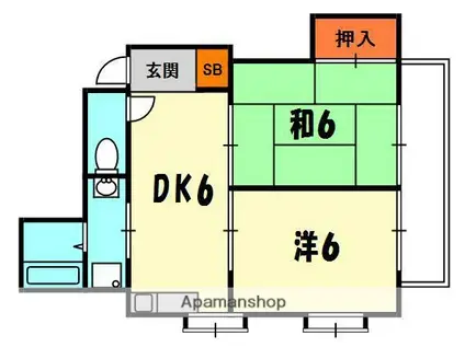 コーポ守口(2DK/4階)の間取り写真