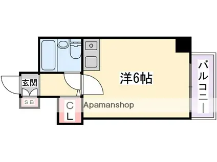 シャルムメゾン香里(ワンルーム/2階)の間取り写真