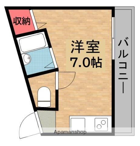 シャンテー招提(ワンルーム/5階)の間取り写真