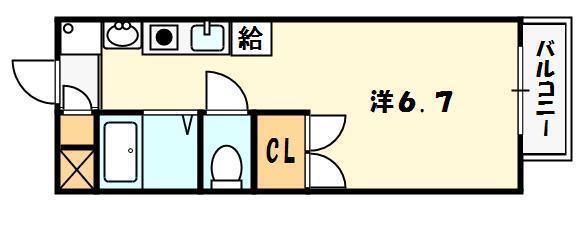 メゾンアヴリル(1K/2階)の間取り写真