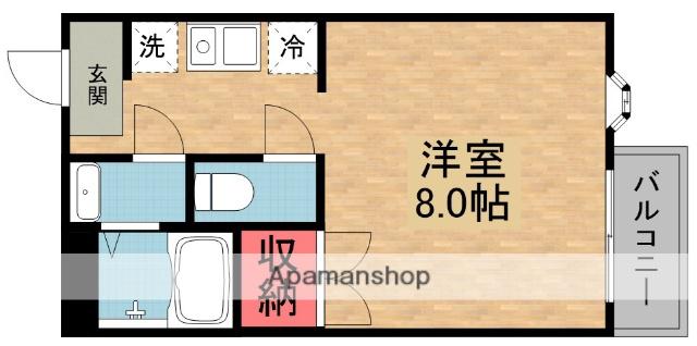 リヴィエラハイツ楠葉並木(ワンルーム/1階)の間取り写真