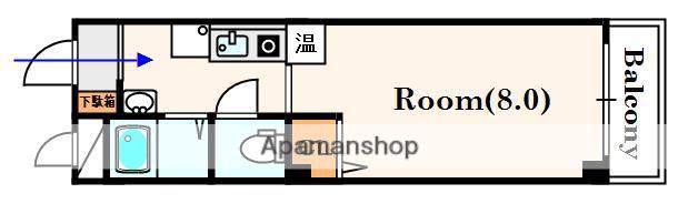 サンドールⅡ山口(ワンルーム/1階)の間取り写真