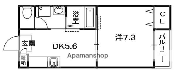 ピコットV(1K/2階)の間取り写真