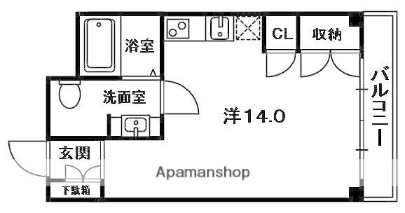 CLEAR HOSHIGAOKAⅠ(ワンルーム/1階)の間取り写真