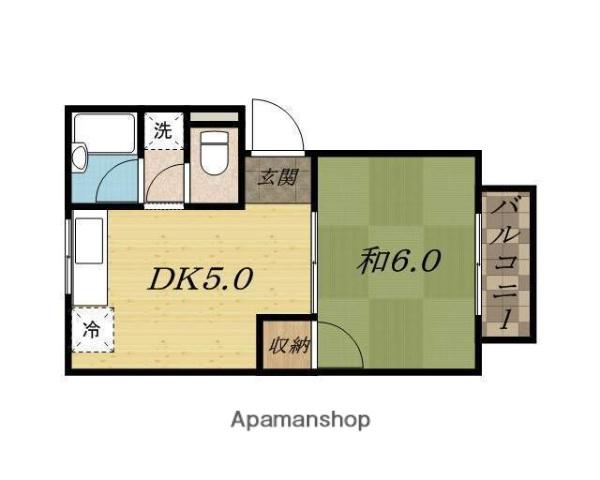 MPLAZA津田駅前五番館(1DK/1階)の間取り写真