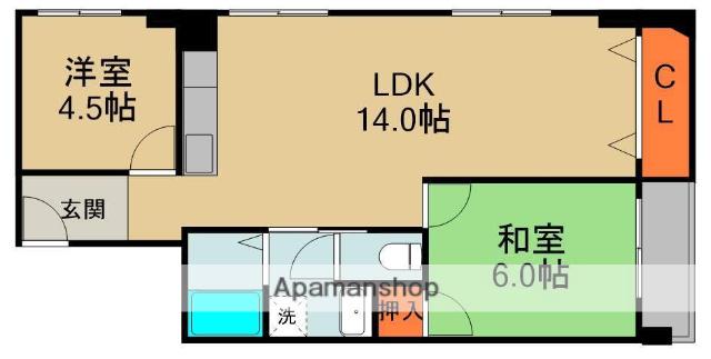 ハイツタカヒロ(3LDK/3階)の間取り写真