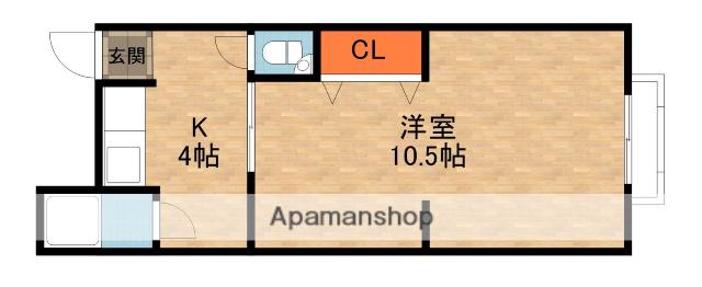 山田マンション(1K/2階)の間取り写真