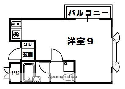 ヴィラ岡山手(ワンルーム/3階)の間取り写真