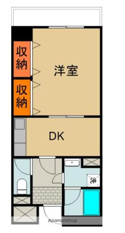 ベルビュー3番館(1DK/2階)の間取り写真