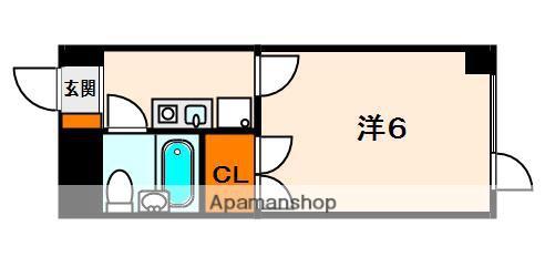 マルエスマンション南楠葉(1K/2階)の間取り写真