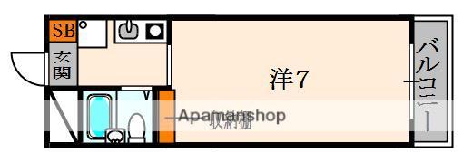 ドミールキタヤマ(1K/3階)の間取り写真