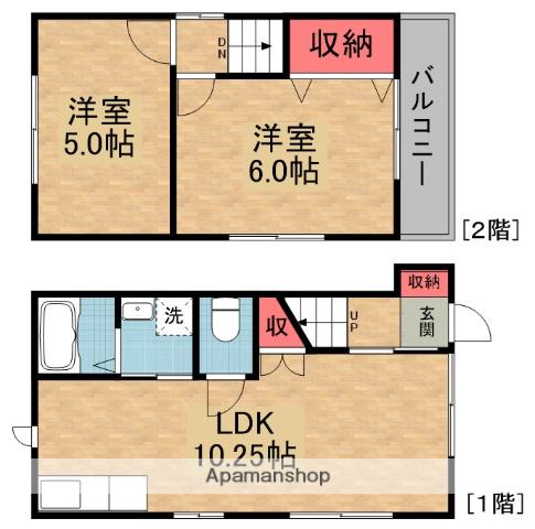 京阪電気鉄道京阪線 樟葉駅 バス乗車時間：7分 泉バス停で下車 徒歩3分 2階建 築48年(2LDK)の間取り写真