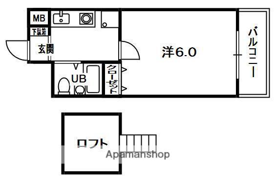 カパオプラザ(1K/5階)の間取り写真