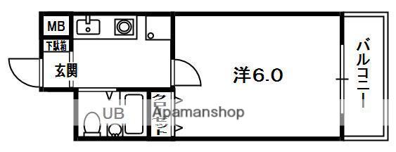 カパオプラザ(1K/3階)の間取り写真