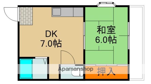 オリエントハイツ(1DK/1階)の間取り写真