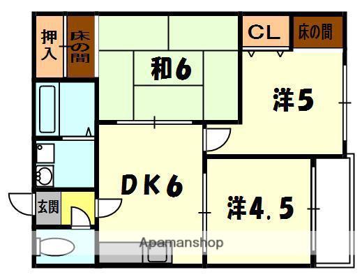 三晃アスク大久保マンション(3DK/5階)の間取り写真