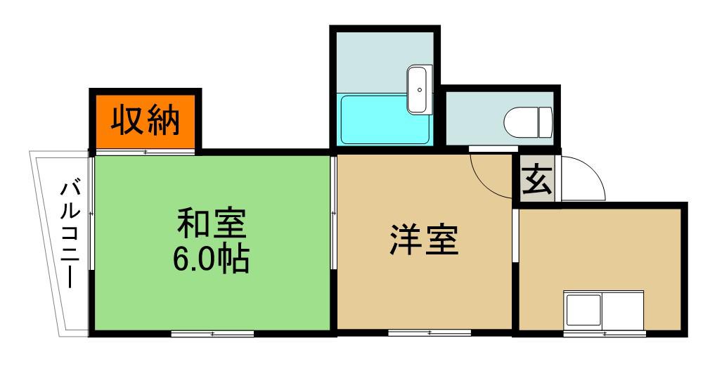 シャトーマキ(2K/4階)の間取り写真