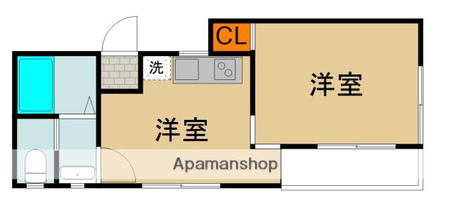大和マンション(ワンルーム/4階)の間取り写真