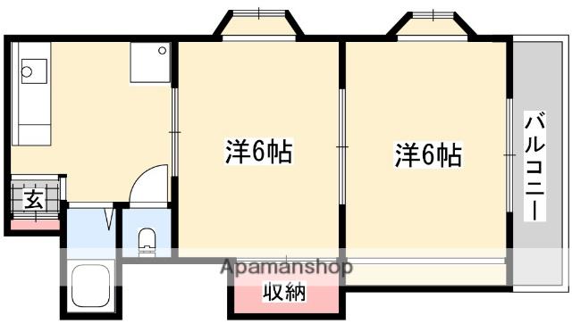 赤井マンション高柳(2DK/3階)の間取り写真
