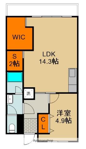 新栄ビル 堂山コーポ(1SLDK/4階)の間取り写真