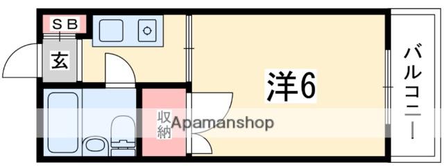 リカレント・ドゥエリング(1K/1階)の間取り写真
