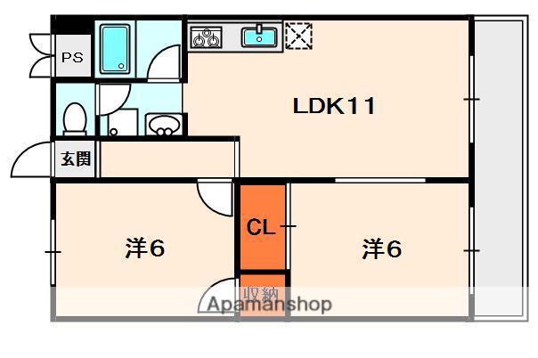 シャルマンコーポⅠ(2LDK/1階)の間取り写真