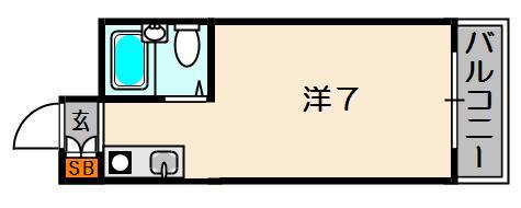 エスポワール御殿山(1K/3階)の間取り写真