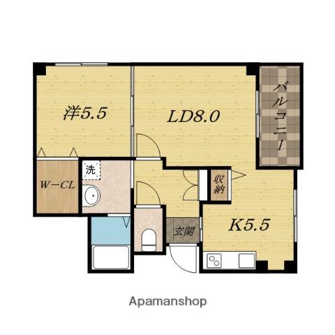 アーカンシェル東寝屋川(1LDK/4階)の間取り写真