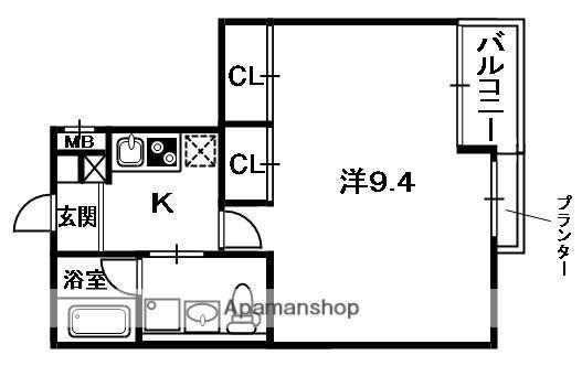 ザ・リッツクラブ桜(1K/2階)の間取り写真