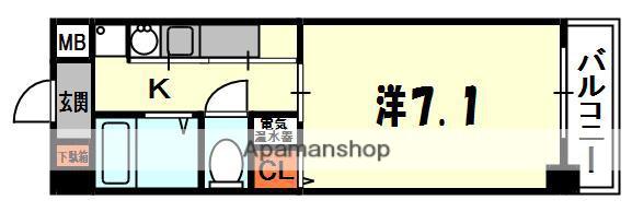 ルミエール日吉(1K/7階)の間取り写真