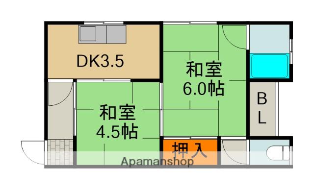 基陽マンション(2DK/2階)の間取り写真