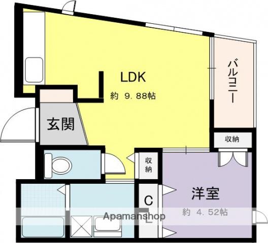 ルミエール星田 2番館(1LDK/3階)の間取り写真