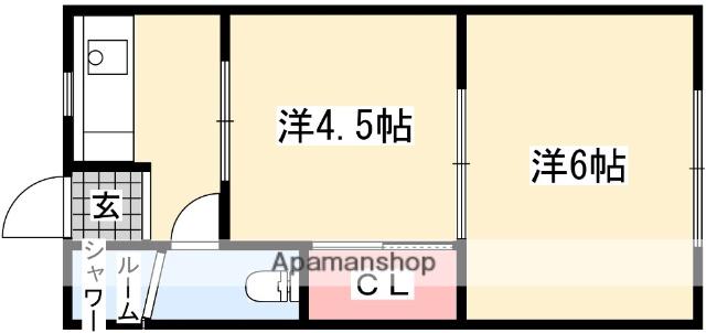 ロイヤルハイツ香里(2K/3階)の間取り写真