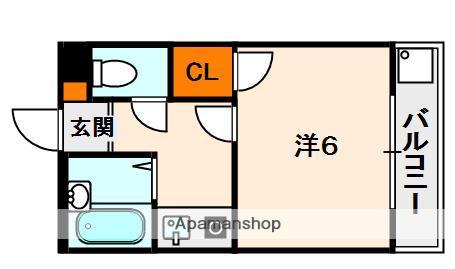 北山ロイヤルハイツ(1K/3階)の間取り写真